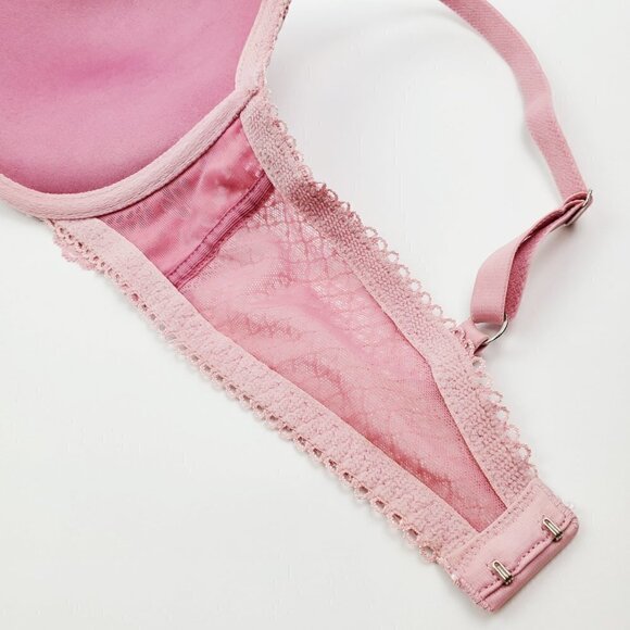Victoria's Secret 34D Bra Dream Angels Push Up Lace Underwire Lingerie Rose Pink - Picture 12 of 16